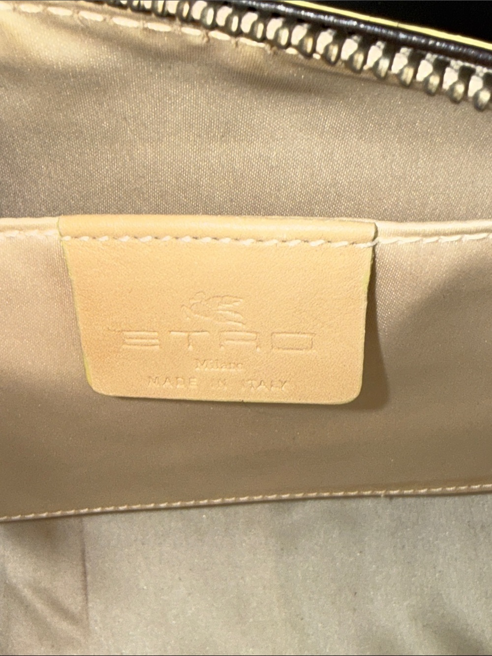 Etro Cream and Dark Brown Leather Bowling Satchel - Picture 11 of 12